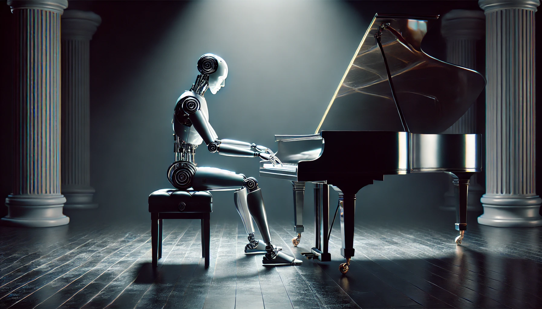robot playing piano