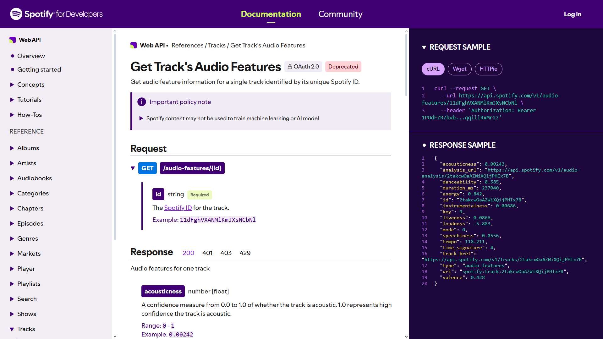 a look at spotify's api documentation